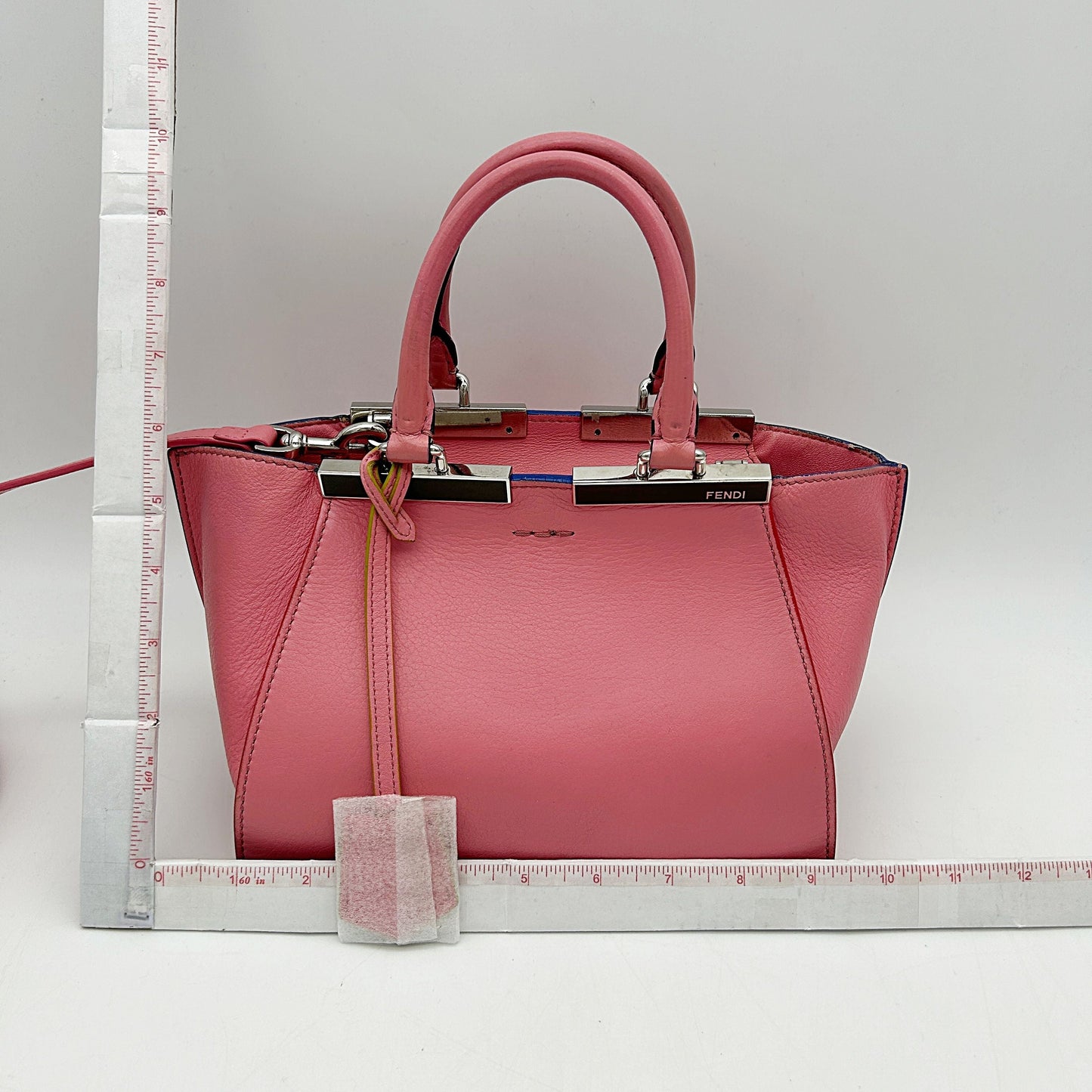 FENDI Vitello Dolce Mini 3jours Tote Pink LA5017