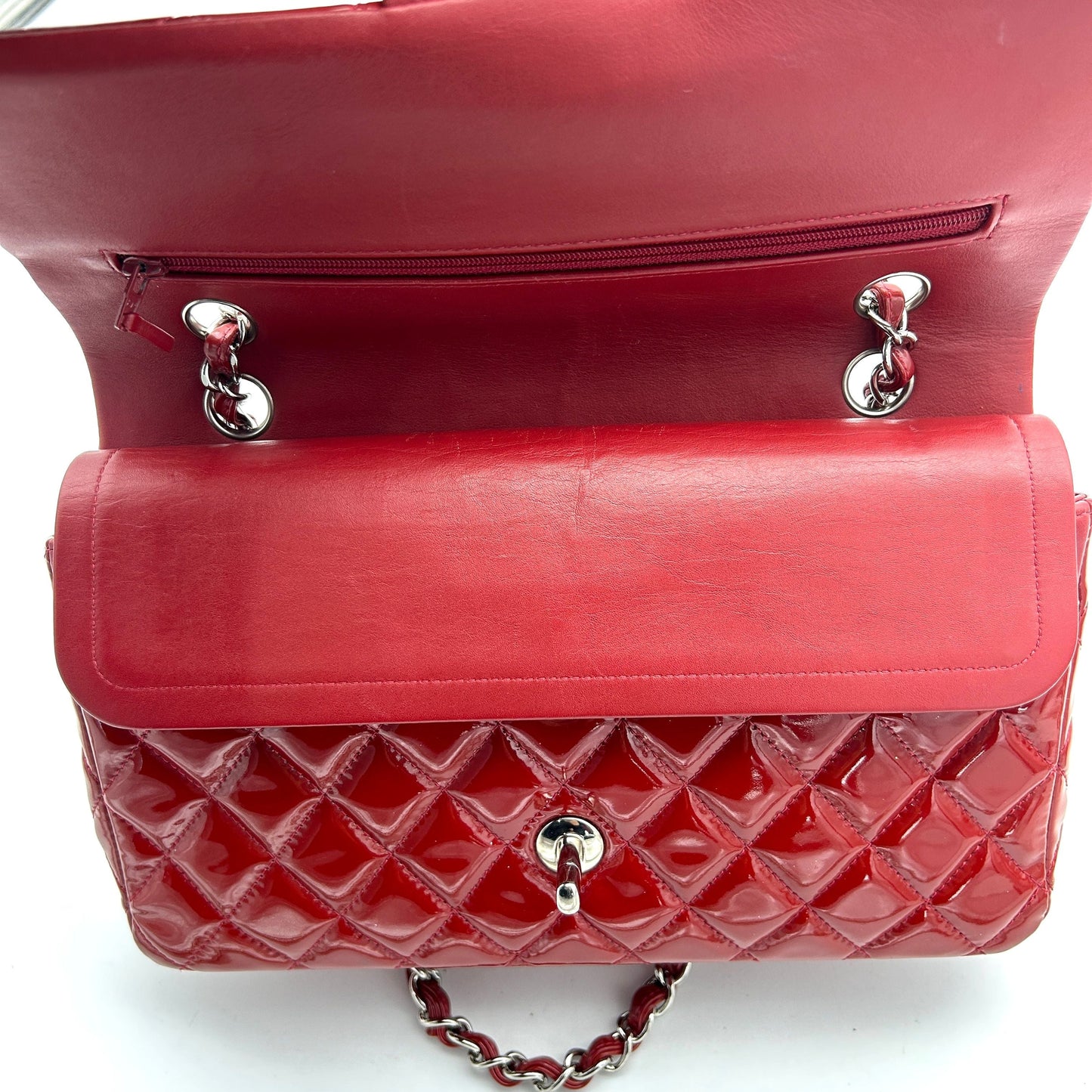 Chanel Classic Patent Maxi Double Flap Bag - Red Shoulder Bags, Handbags AF