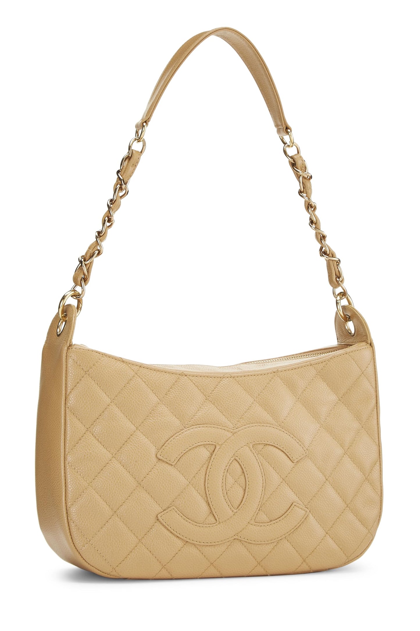 Chanel,  Beige Caviar Timeless 'CC' Shoulder Bag, Beige