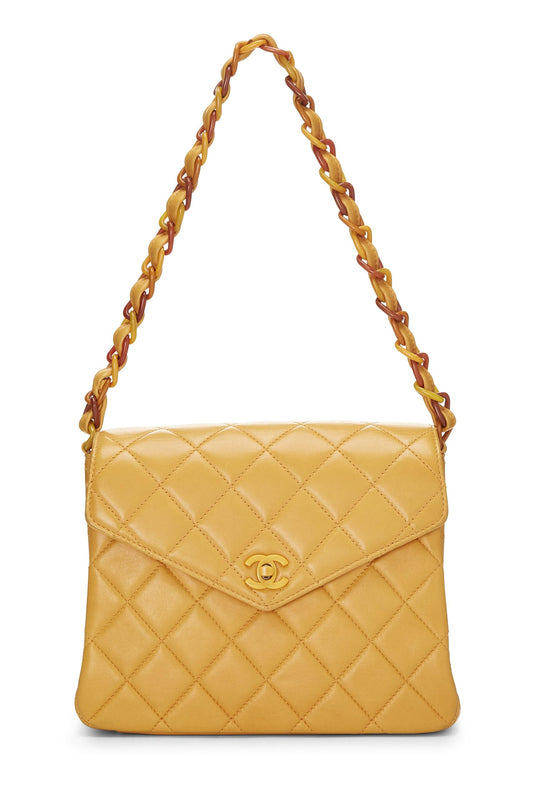 Chanel,  Orange Quilted Lambskin Envelope Flap Shoulder Bag, Orange