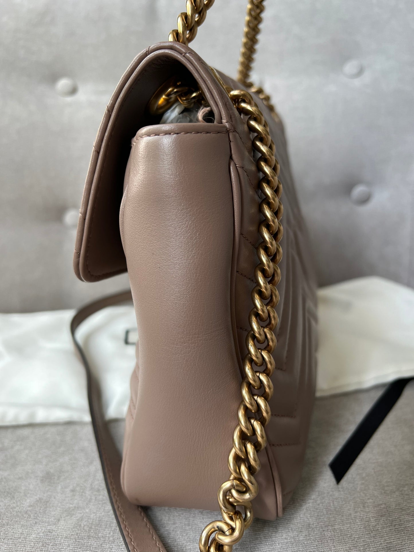 Gucci GG Dusty Pink Marmont Medium Shoulder Bag