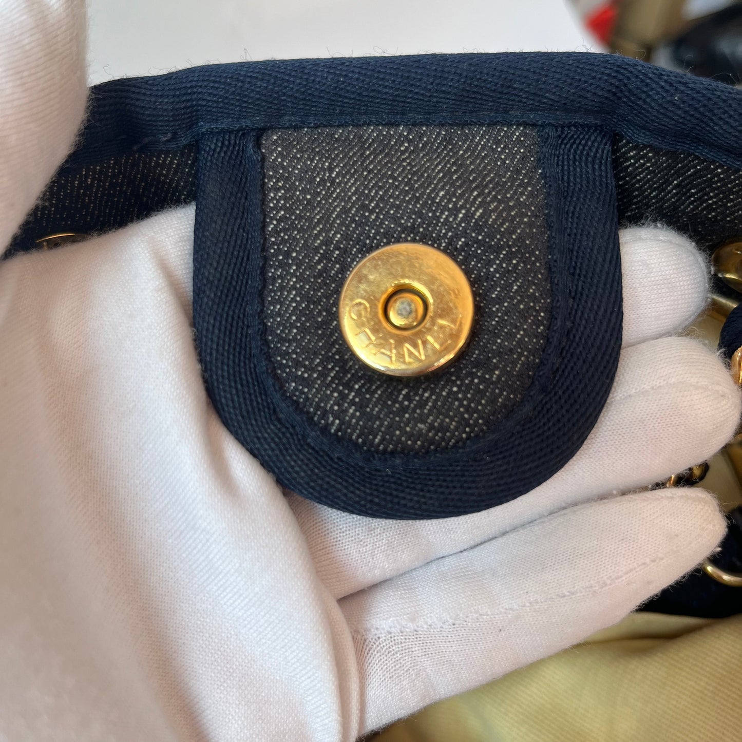 Chanel North South Deauville Tote Small Navy Denim Top Handle Shoulder Bag, 2012-2013