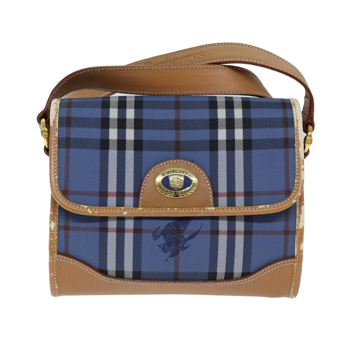 BurberrySs Nova Check Shoulder Bag PVC Blue Auth 75452