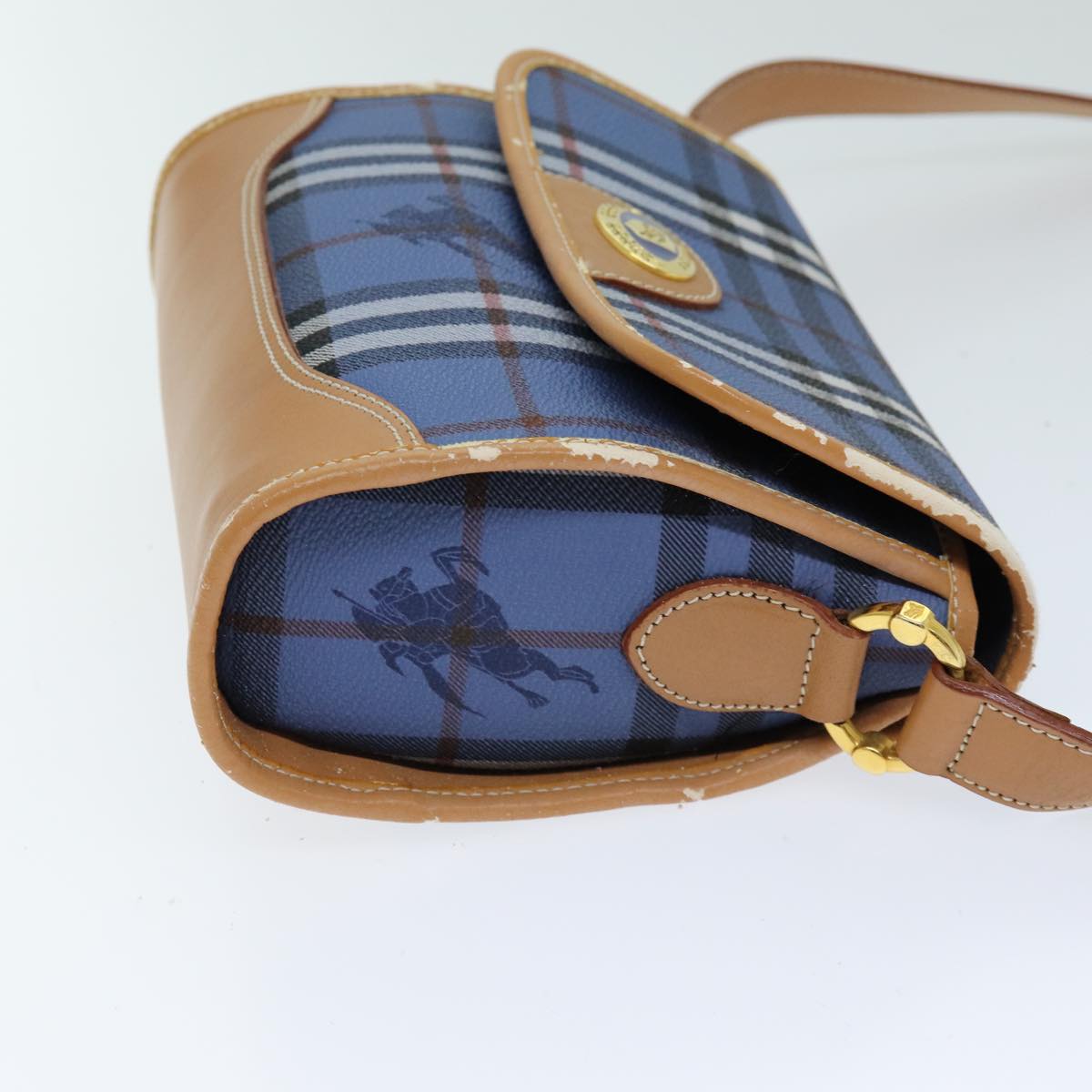 BurberrySs Nova Check Shoulder Bag PVC Blue Auth 75452