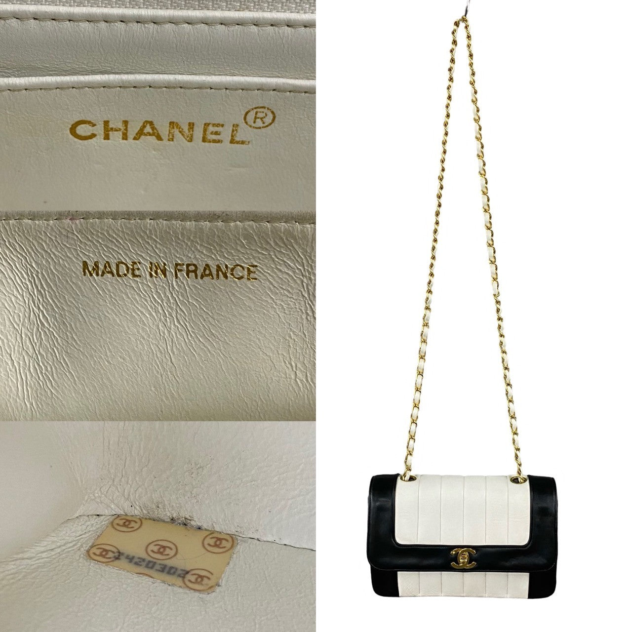 CHANEL Shoulder Bag lambskin white