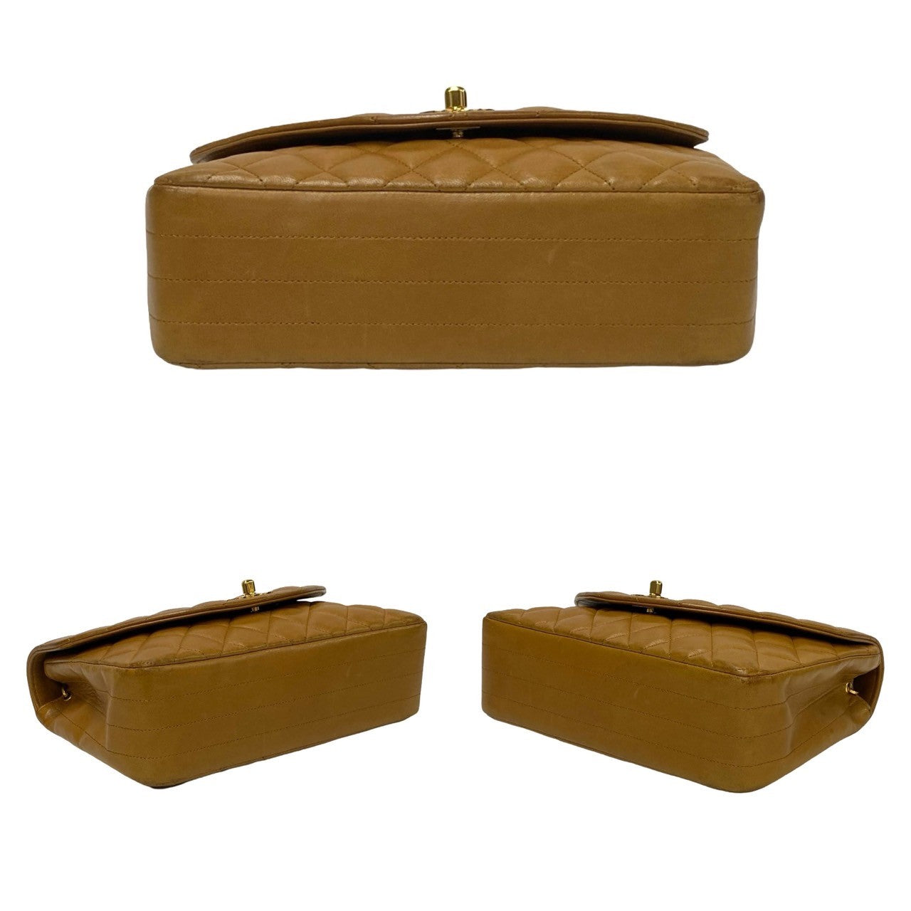 CHANEL Shoulder Bag lambskin Brown Matrasse