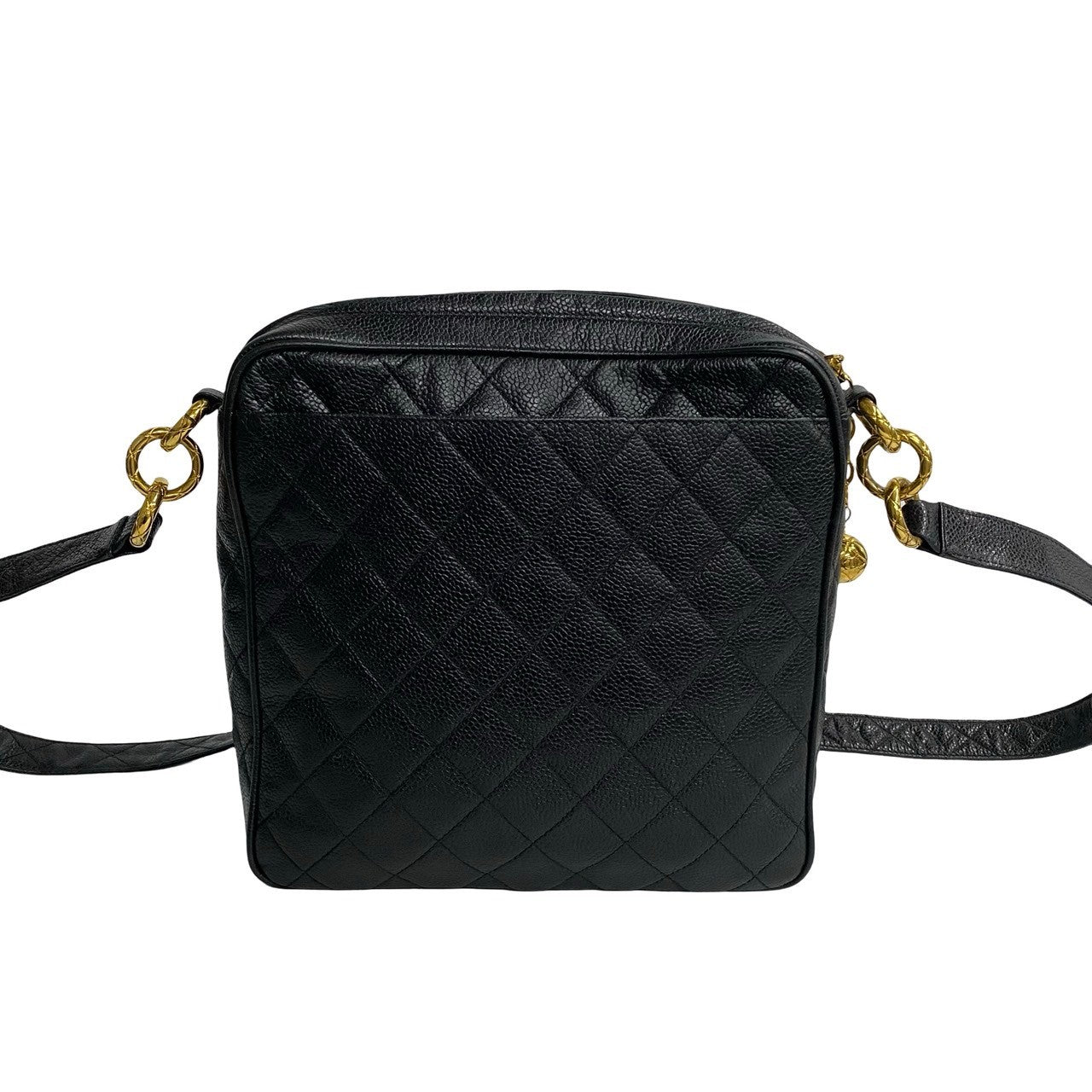 CHANEL Shoulder Bag Matt caviar skin black Matrasse