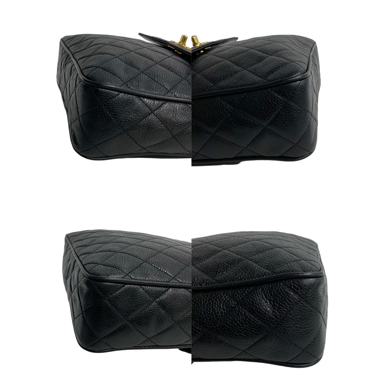 CHANEL Shoulder Bag Matt caviar skin black Matrasse
