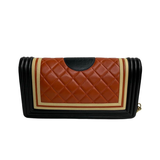 CHANEL Shoulder Bag lambskin black Boy chanel