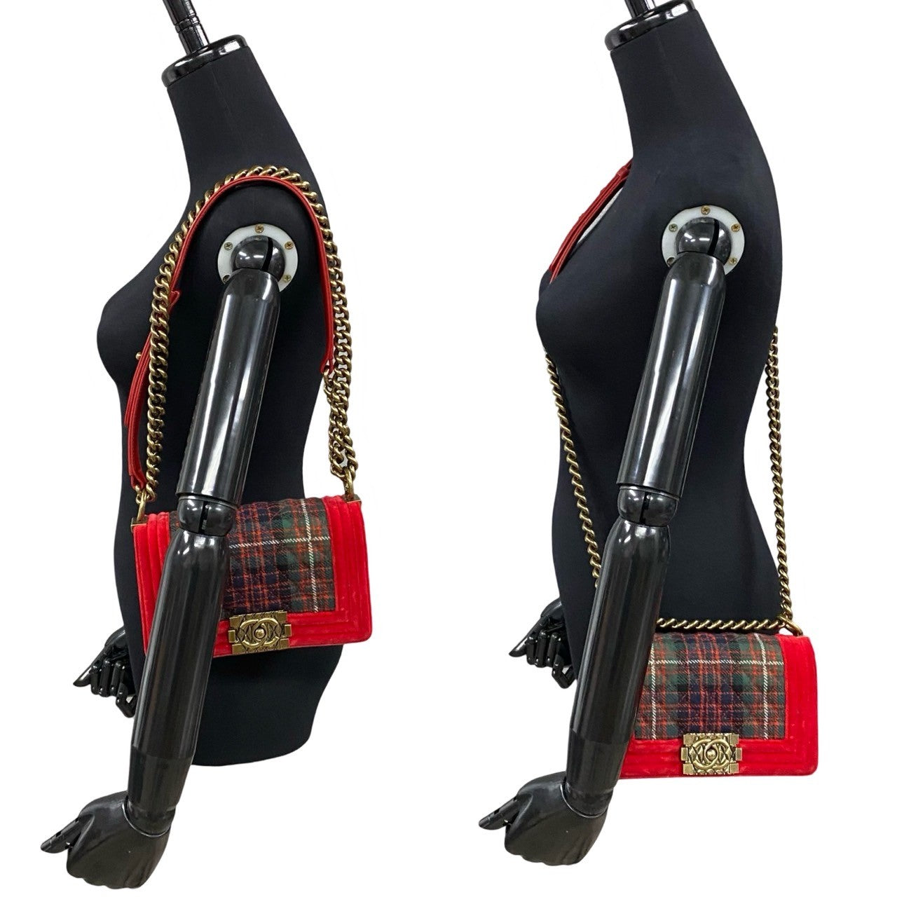 CHANEL Shoulder Bag lambskin Red Boy Chanel Matrasse