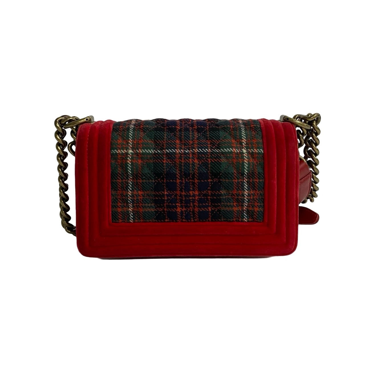 CHANEL Shoulder Bag lambskin Red Boy Chanel Matrasse