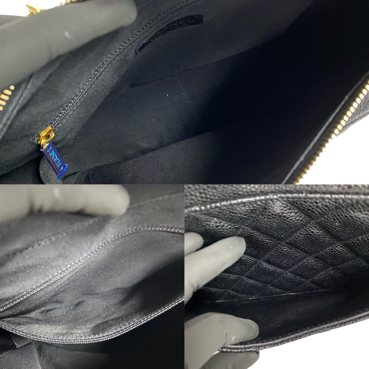 CHANEL Shoulder Bag Matt caviar skin black Matrasse