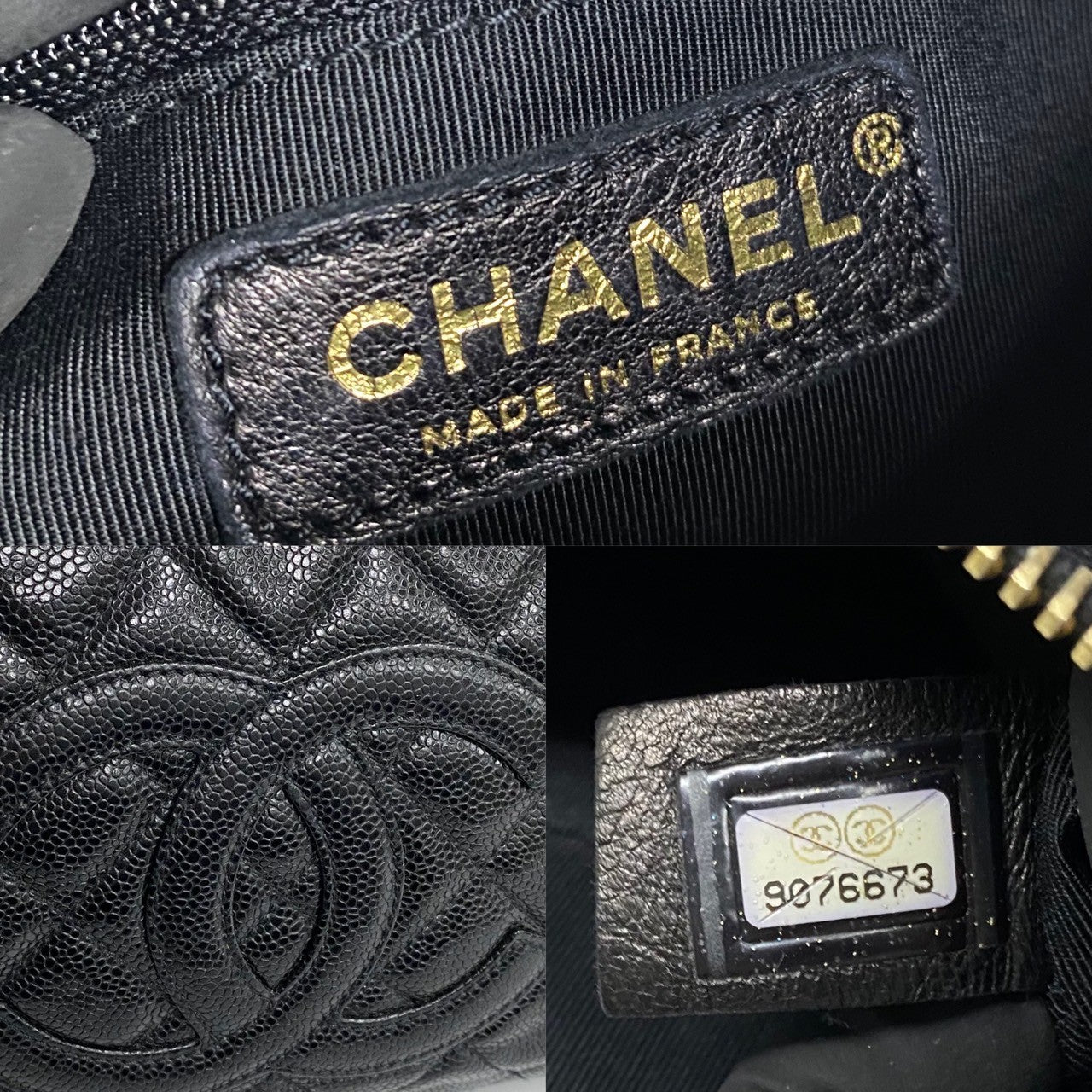 CHANEL Shoulder Bag Matt caviar skin black Matrasse