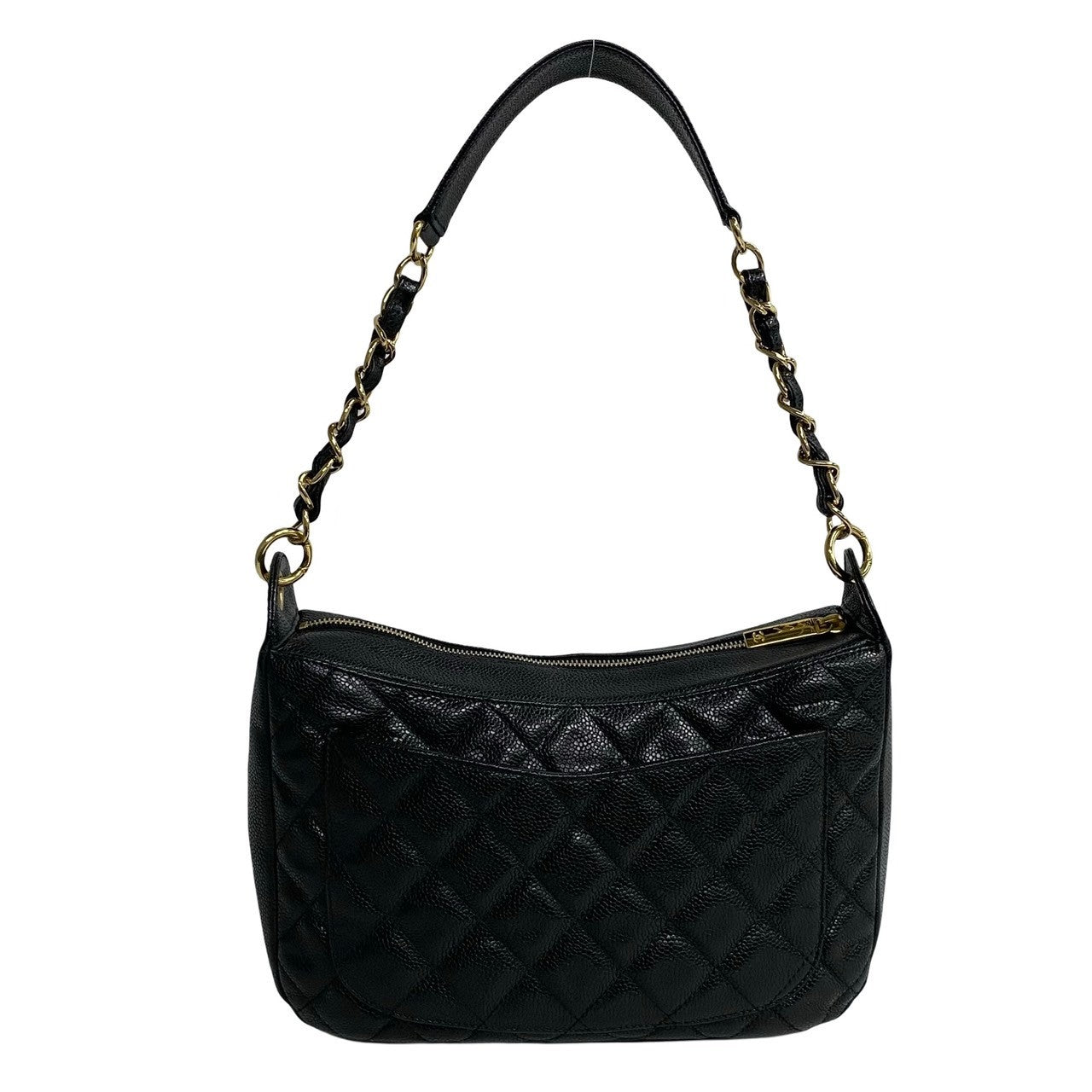 CHANEL Shoulder Bag Matt caviar skin black Matrasse