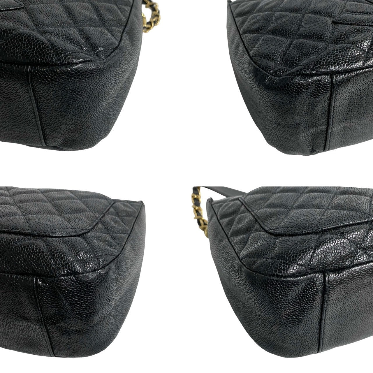 CHANEL Shoulder Bag Matt caviar skin black Matrasse