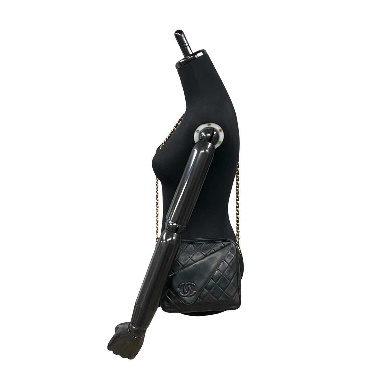 CHANEL Shoulder Bag lambskin black Matrasse