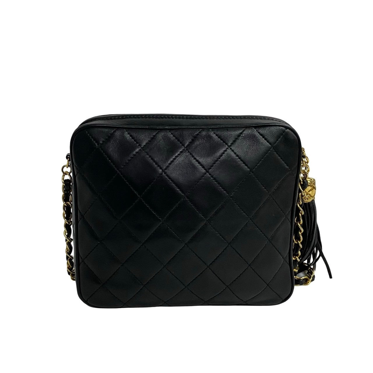 CHANEL Shoulder Bag lambskin black Matrasse