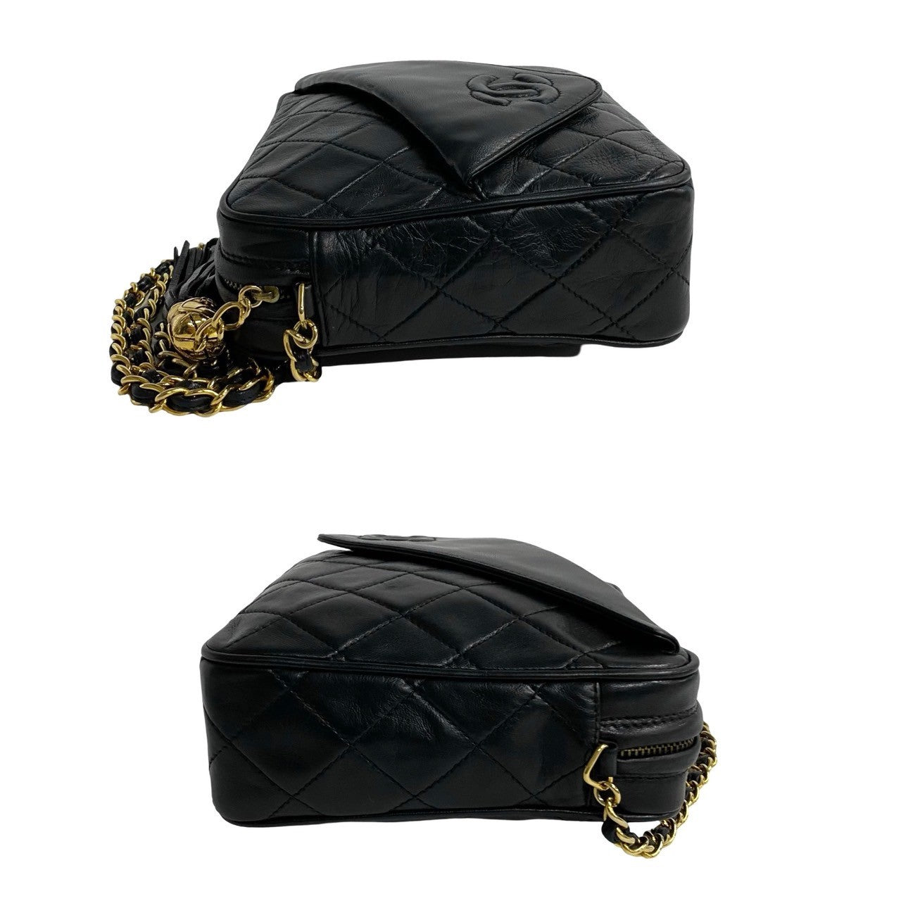 CHANEL Shoulder Bag lambskin black Matrasse