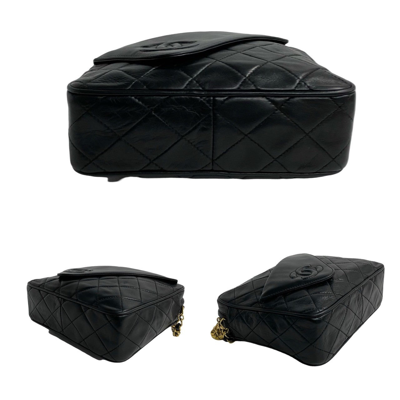 CHANEL Shoulder Bag lambskin black Matrasse