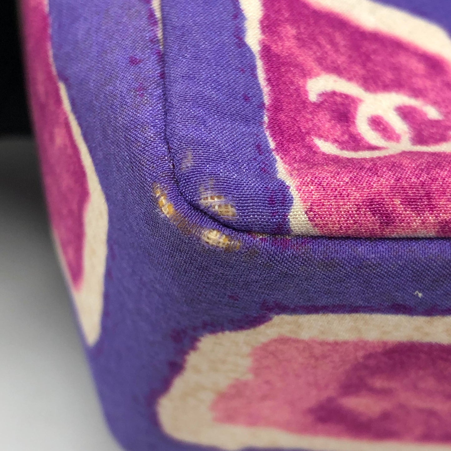 Chanel Flap Shoulder Bag Frame Purple Pink Cloth 2000-2002 Single Chain