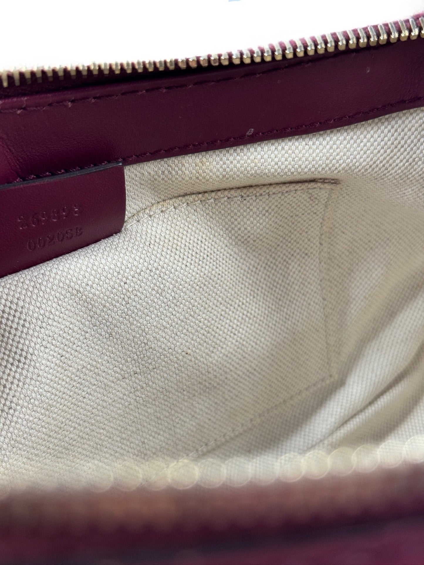 Gucci Brown GG Monogram Canvas Fuchsia Pink Leather Trim Mayfair Bow Logo Shoulder Bag