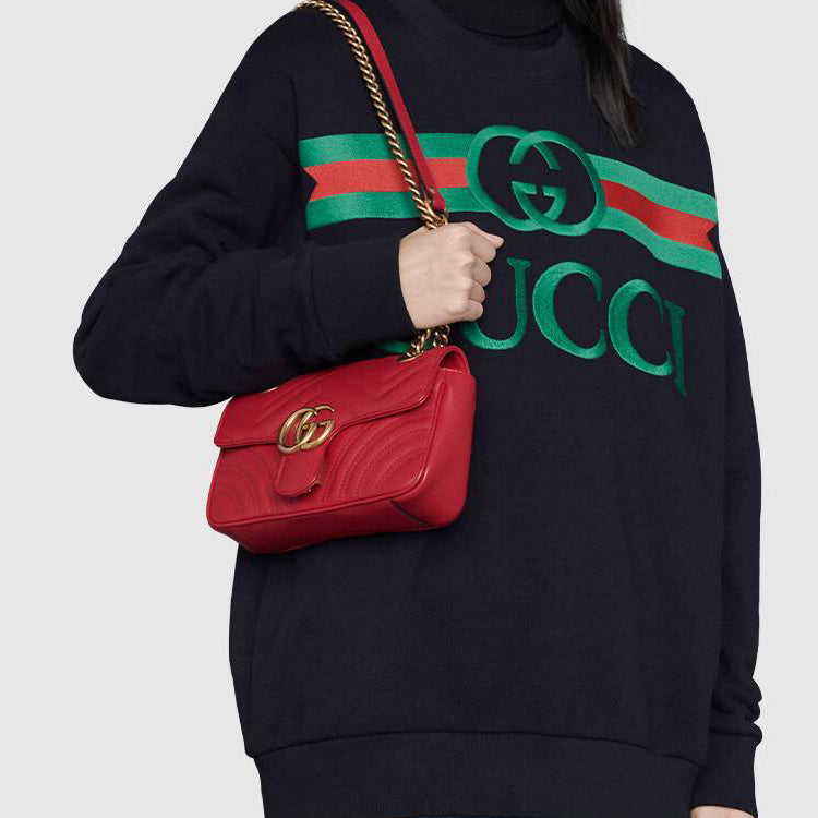 (WMNS) GUCCI GG Marmont Mini Shoulder Bag Red 446744-DTDIT-6433