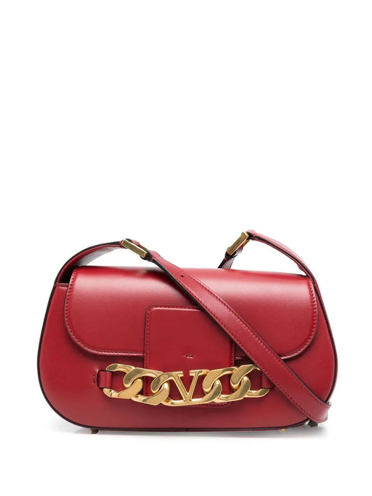 Valentino Garavani Vlogo Leather Shoulder Bag