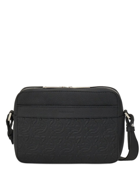 Ferragamo Logo-Embossed Leather Shoulder Bag