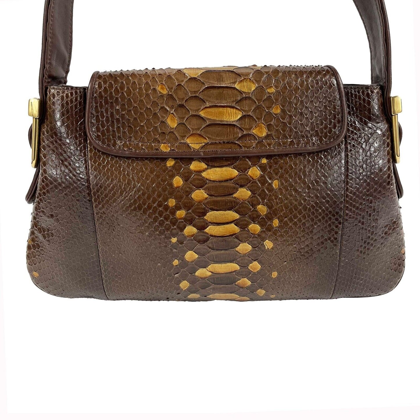 GUCCI - 1973 Python Metallic Accent Shoulder Bag