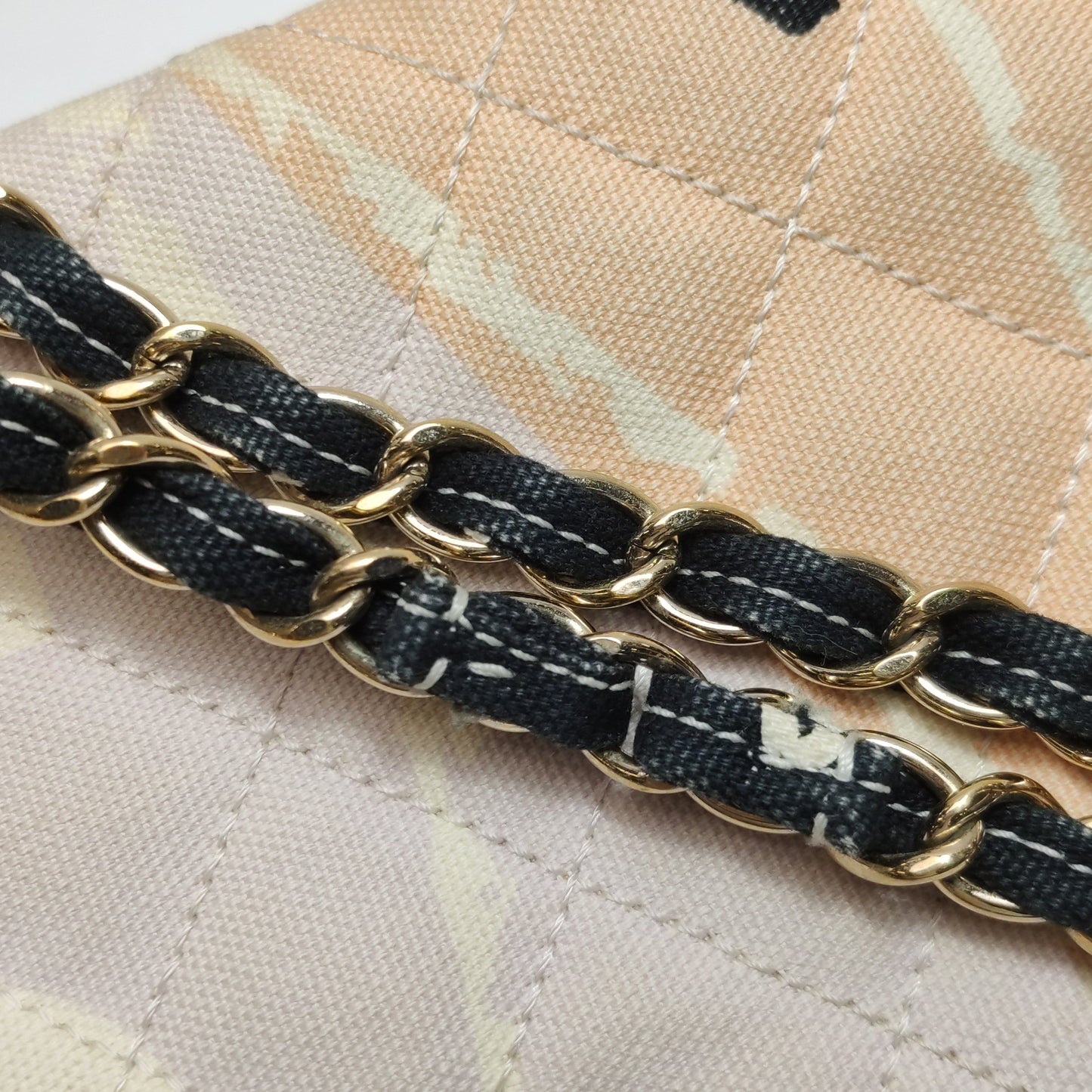 Chanel Baguette Flap Multicolor Eiffel Tower Print Cloth Shoulder Bag