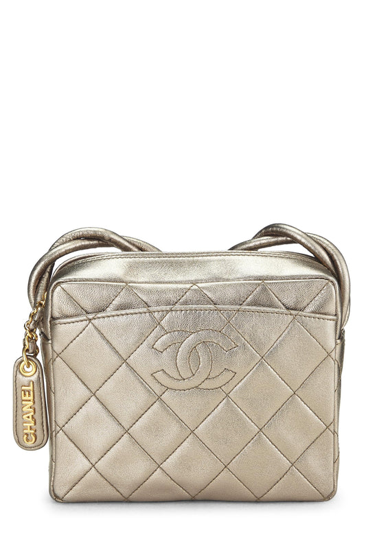 Chanel,  Metallic Gold Quilted Lambskin Shoulder Bag Mini, Gold