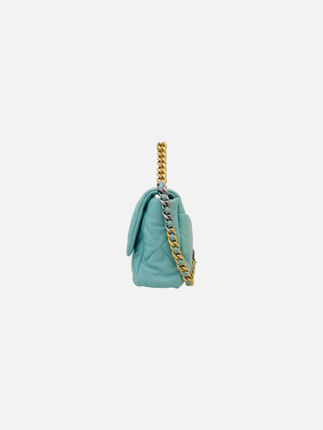 CHANEL 19 Flap Blue Quilted Shoulder Bag