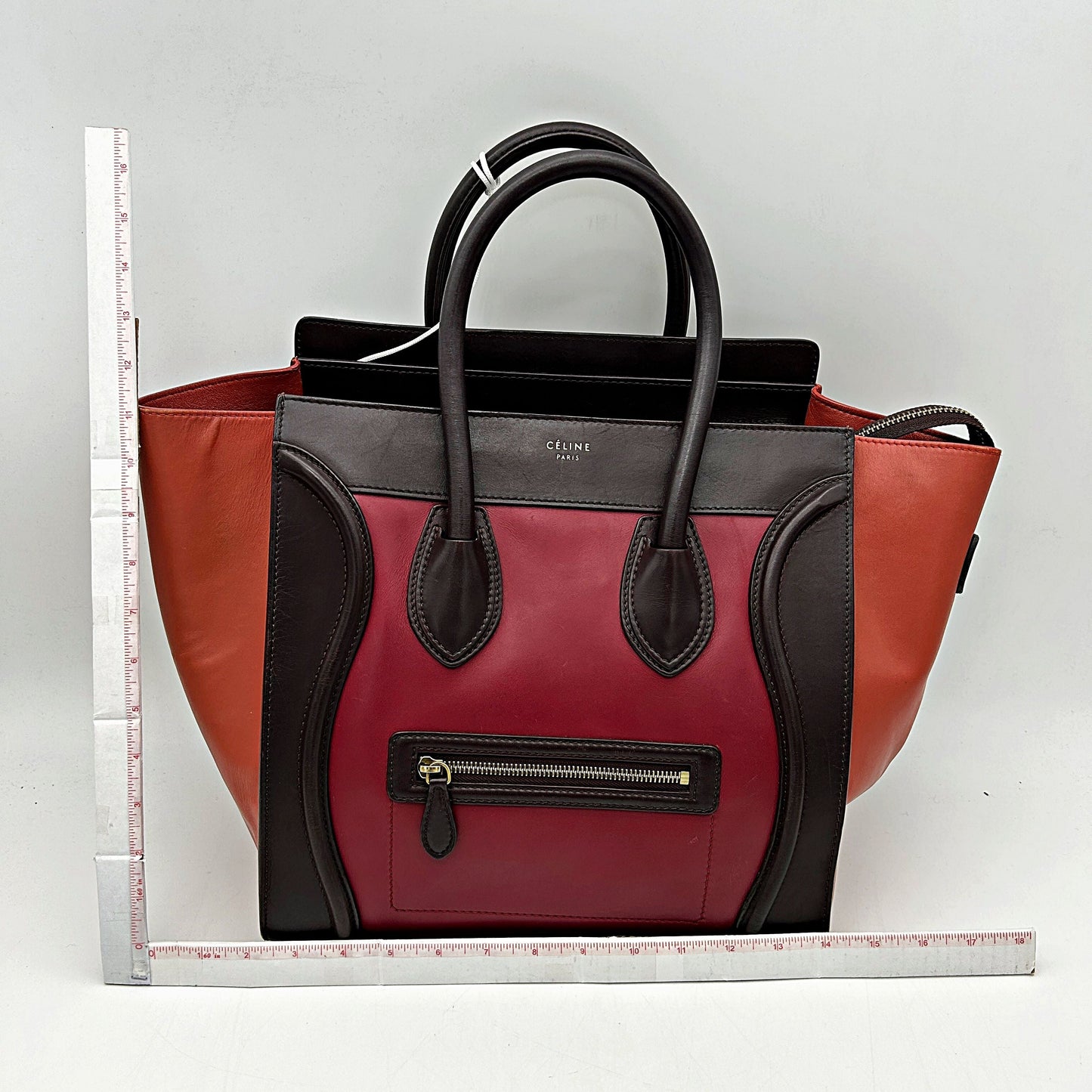 Celine Tri Color Leather Micro Luggage Tote Celine LA12859