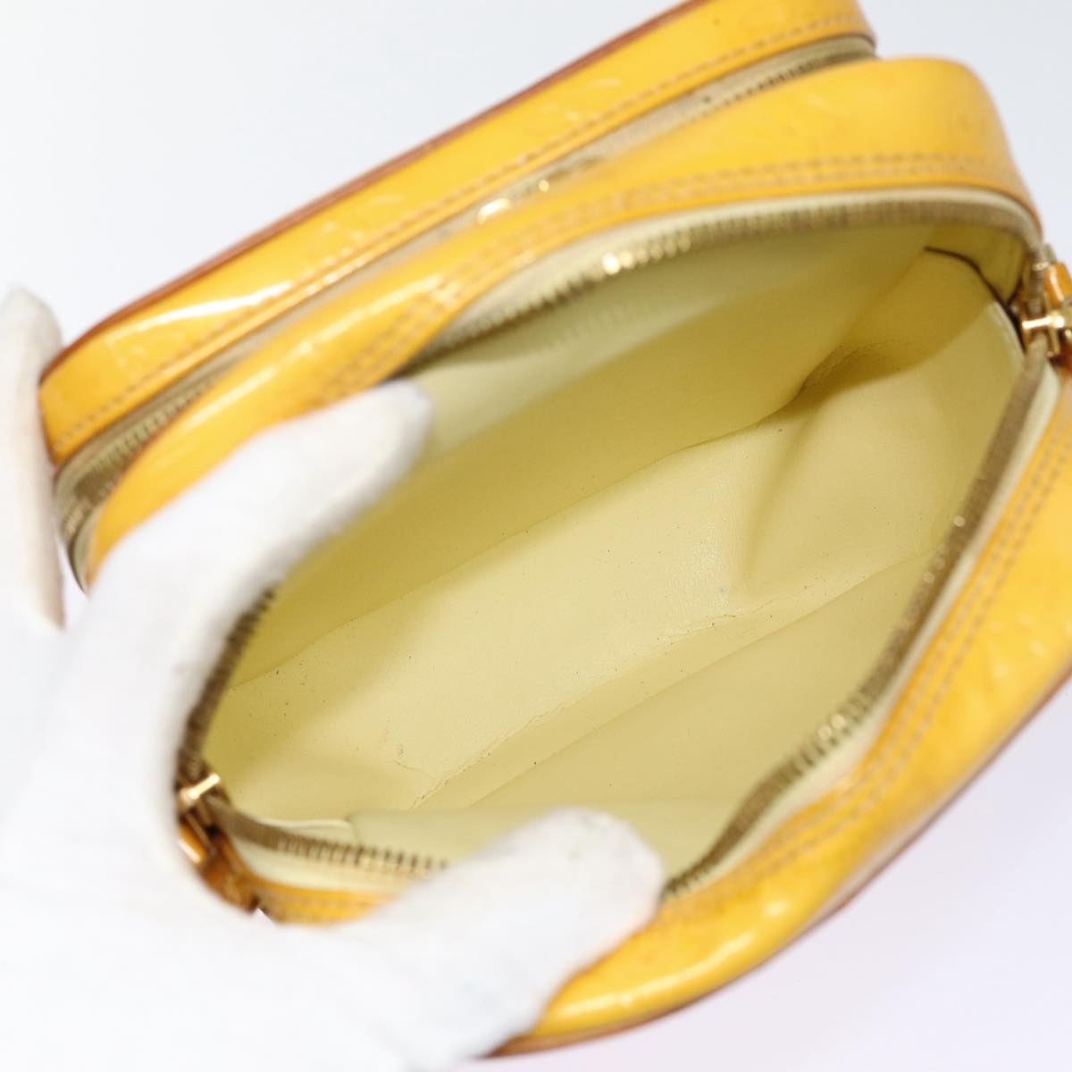 LOUIS VUITTON Monogram Vernis Wooster Shoulder Bag Yellow M91075 LV Auth 85174