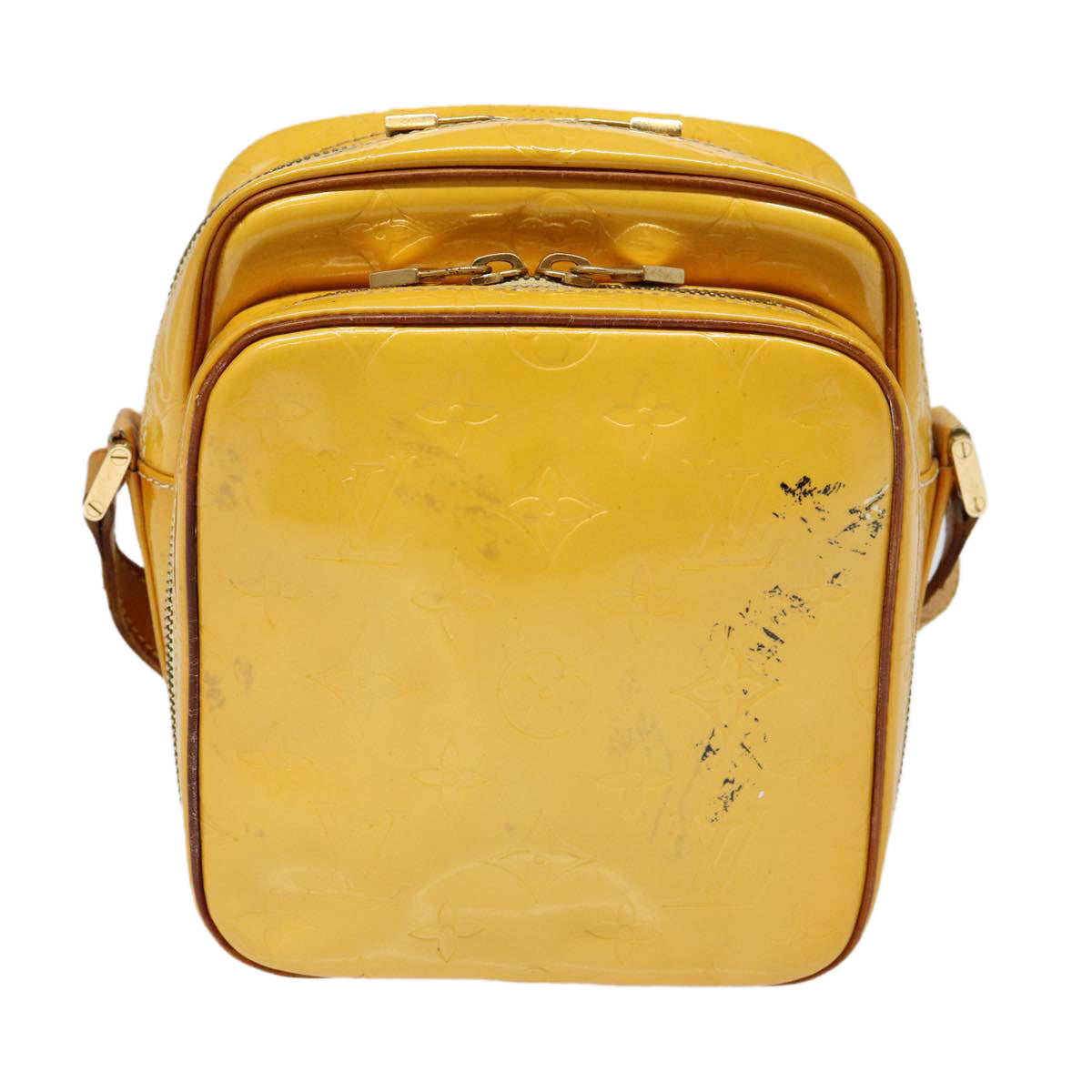 LOUIS VUITTON Monogram Vernis Wooster Shoulder Bag Yellow M91075 LV Auth 85174