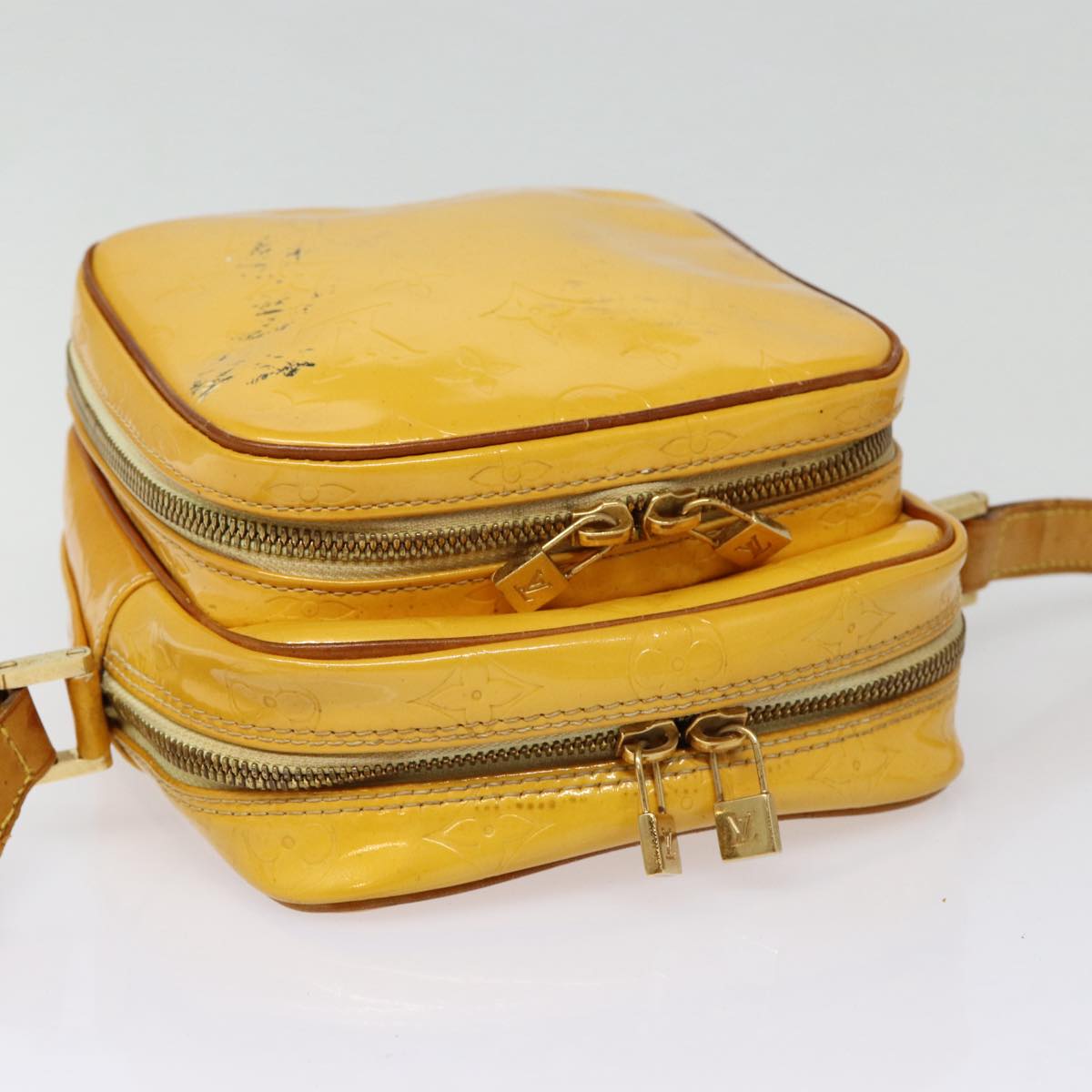 LOUIS VUITTON Monogram Vernis Wooster Shoulder Bag Yellow M91075 LV Auth 85174