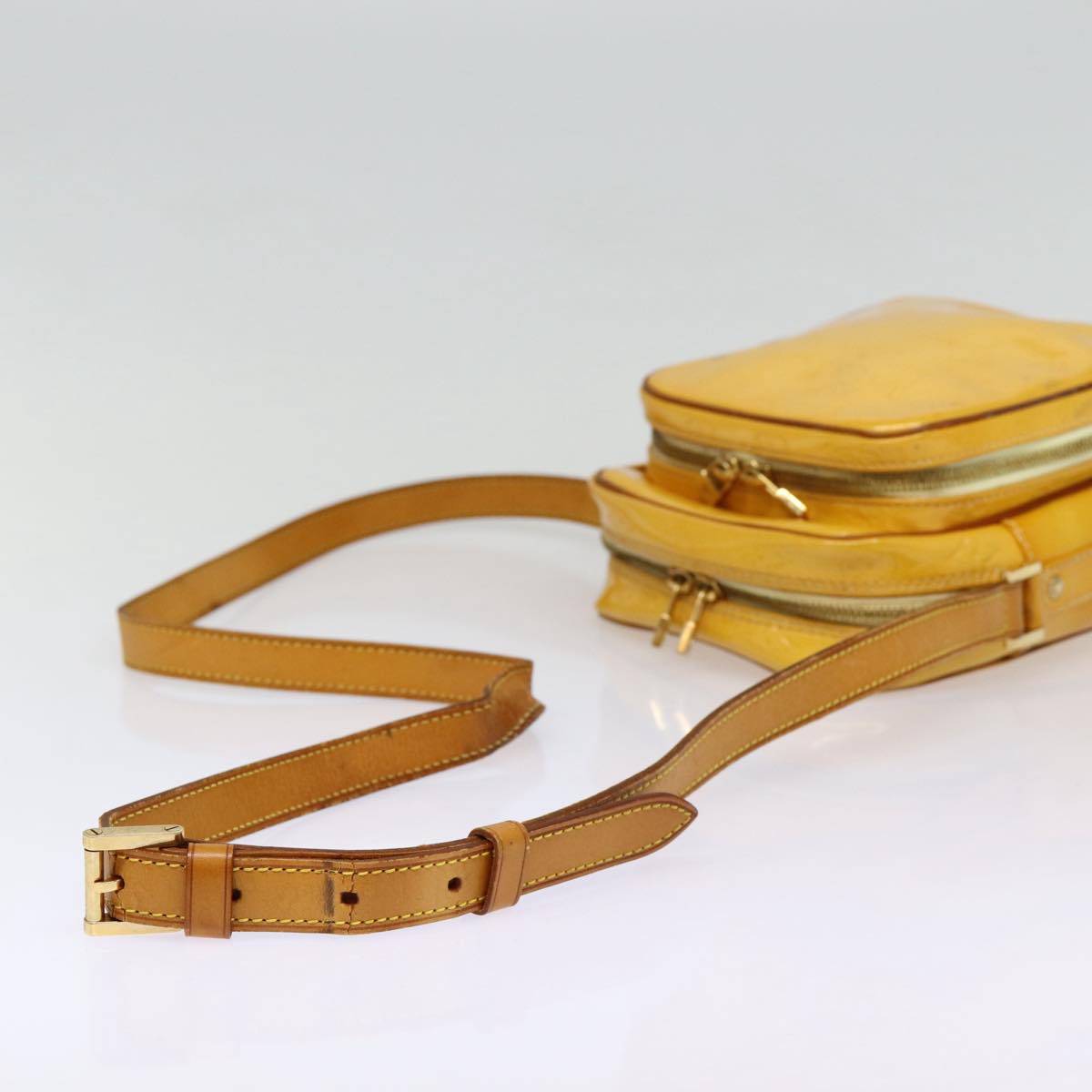 LOUIS VUITTON Monogram Vernis Wooster Shoulder Bag Yellow M91075 LV Auth 85174