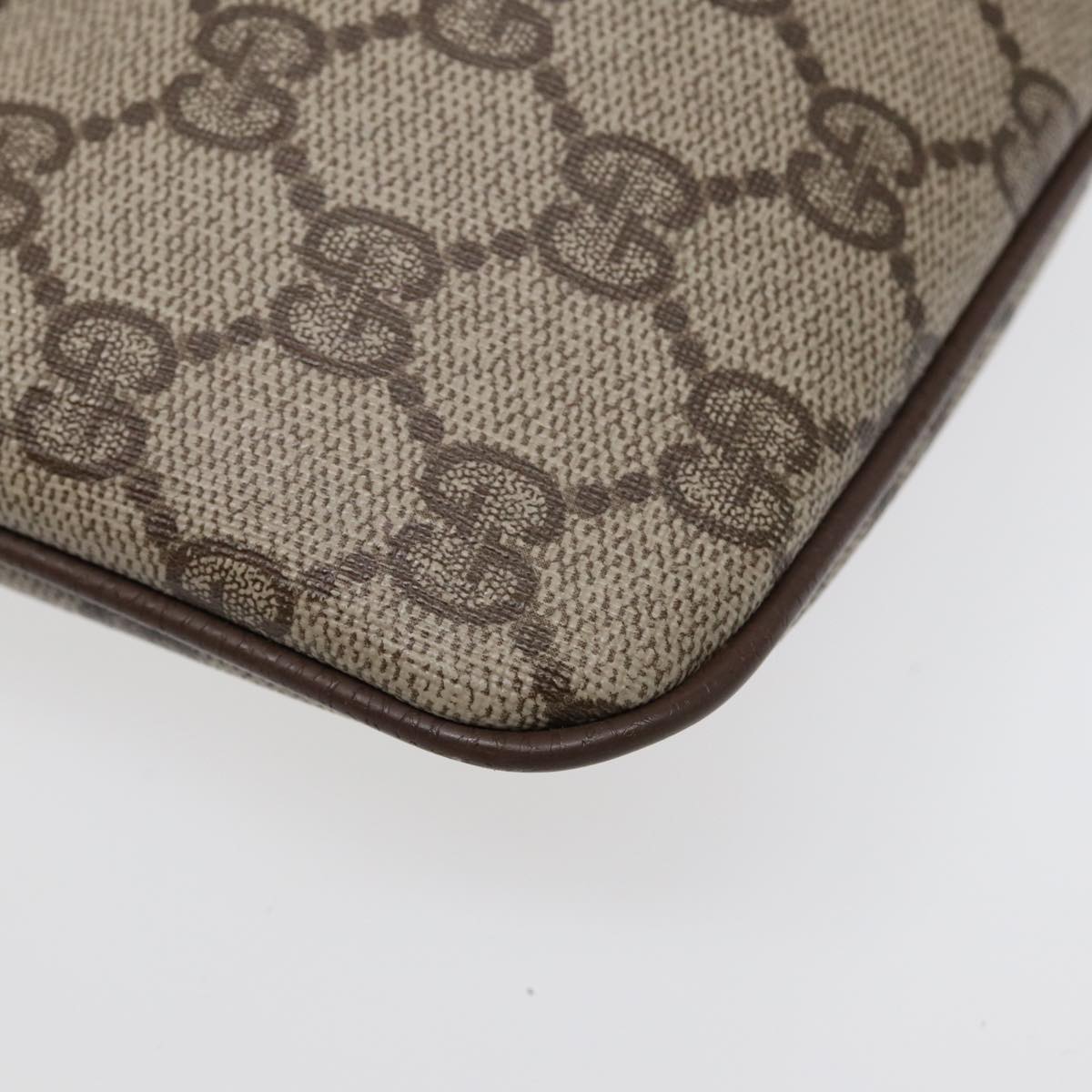 GUCCI GG Supreme Web Sherry Line Shoulder Bag PVC Beige 904 02 047 Auth 85369