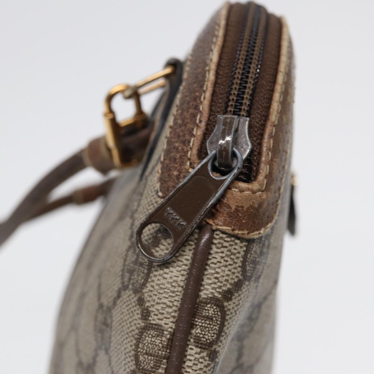 GUCCI GG Supreme Web Sherry Line Shoulder Bag PVC Beige 904 02 047 Auth 85369