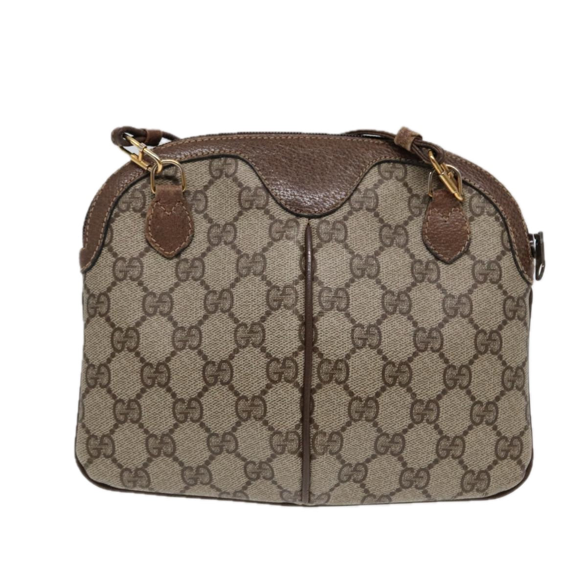 GUCCI GG Supreme Web Sherry Line Shoulder Bag PVC Beige 904 02 047 Auth 85369
