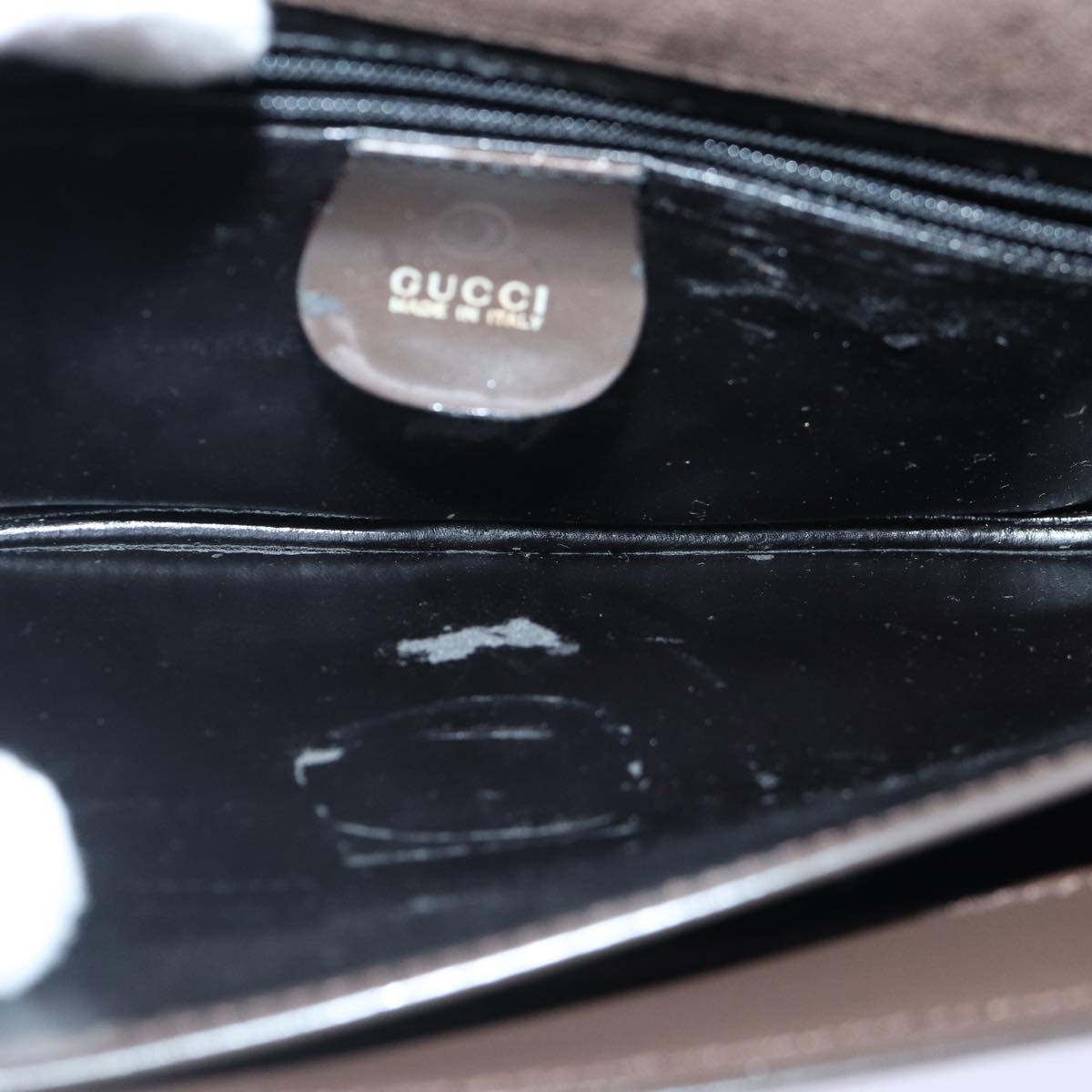 GUCCI Shoulder Bag Leather Gold Brown 001 2058 1764 0 Auth 85409