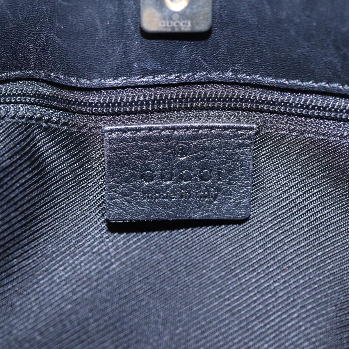 GUCCI GG Canvas Shoulder Bag Black Gold 33900 Auth 85998