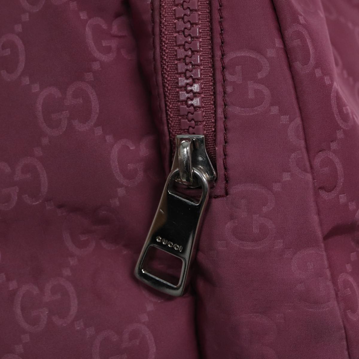 GUCCI GG Canvas Backpack Nylon Purple Silver 406361 Auth 86158