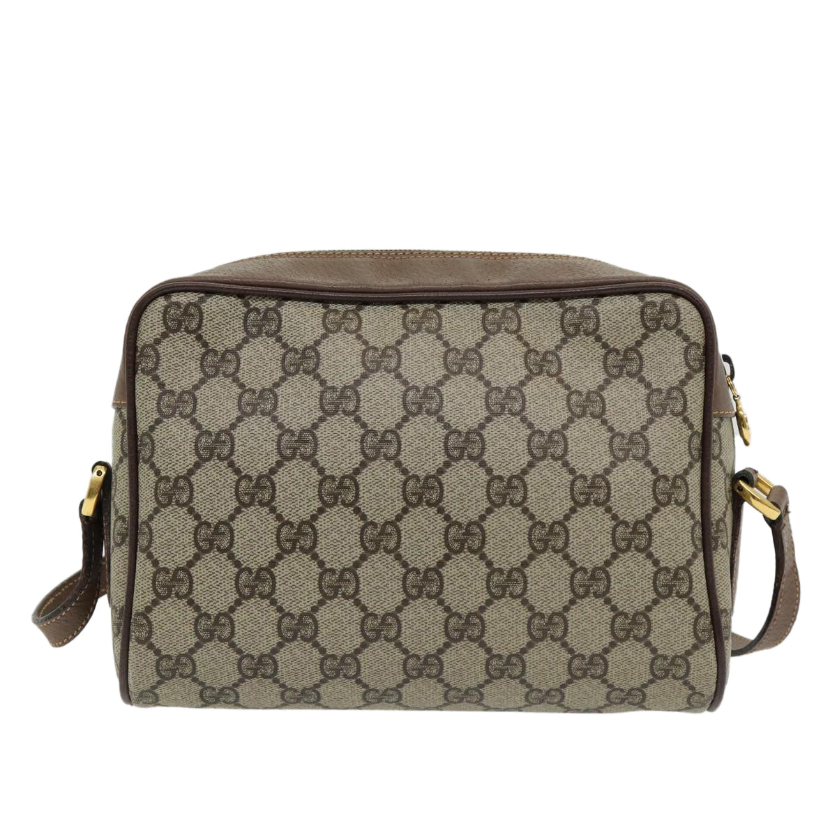 GUCCI GG Supreme Web Sherry Line Shoulder Bag Beige Gold 001 44 6655 Auth 86407