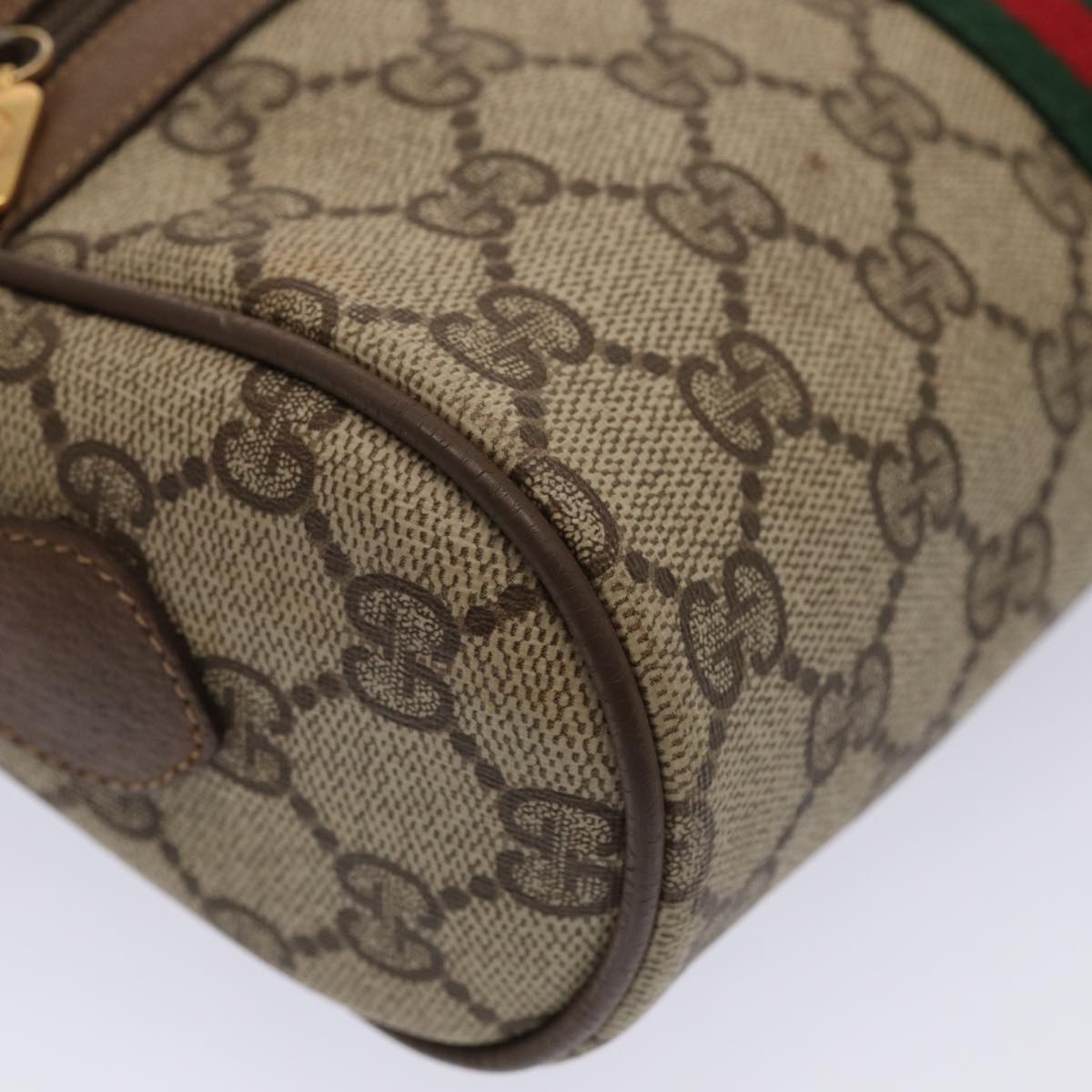GUCCI GG Supreme Web Sherry Line Shoulder Bag Beige Gold 98 02 004 Auth 86829