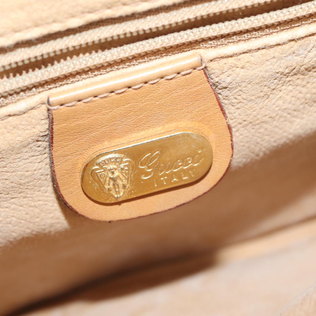 GUCCI Micro GG Supreme Shoulder Bag PVC Beige Gold 49 007 5548 Auth 87020