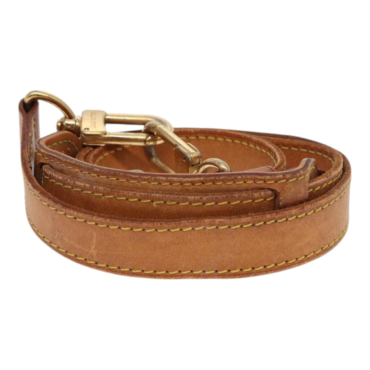 LOUIS VUITTON Adjustable Shoulder Strap Leather 32.7"-39.8" Beige Auth 87472