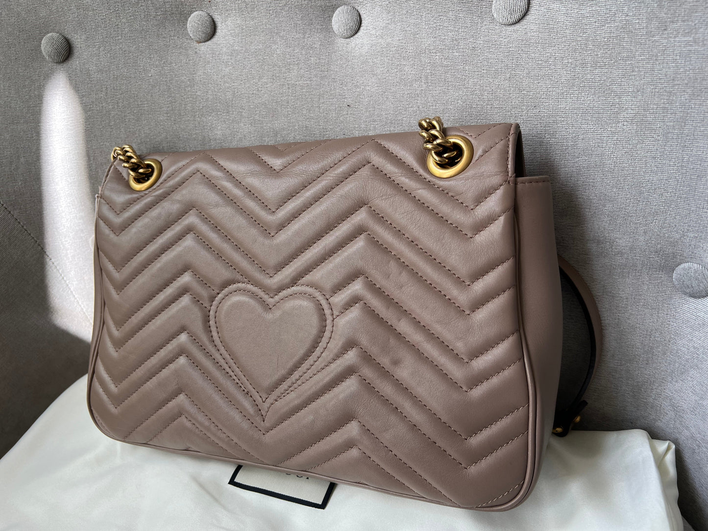 Gucci GG Dusty Pink Marmont Medium Shoulder Bag