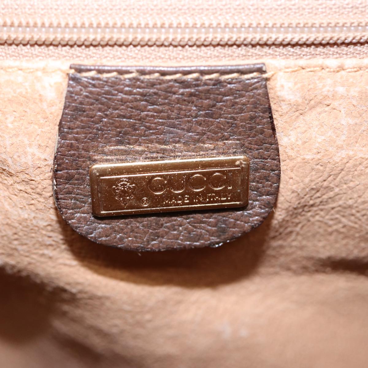 GUCCI GG Supreme Web Sherry Line Shoulder Bag Beige Gold 001 164 0933 Auth 88150