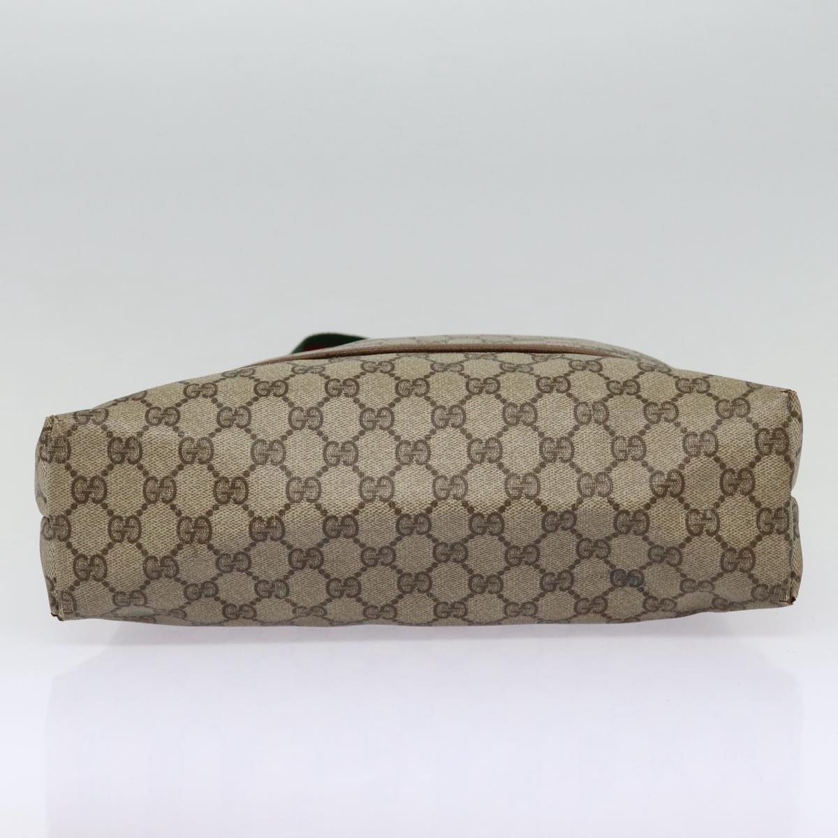 GUCCI GG Supreme Web Sherry Line Tote Bag PVC Beige Red 39 02 003 Auth 88154